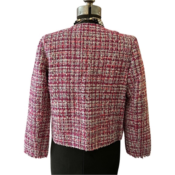 ✨HOST PICK✨ NWT KATE SPADE PINK TEXTURED TWEED JACKET, SIZE 4 - Picture 4 of 9